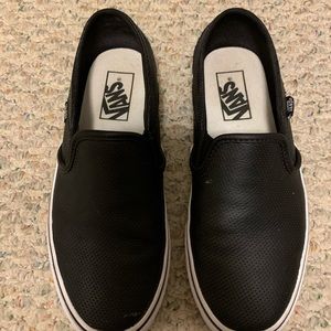 Black leather vans